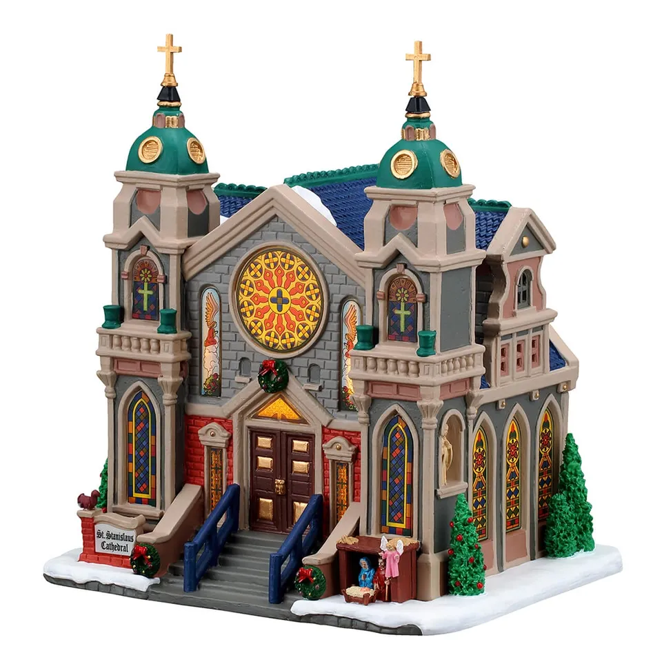 lemax-st-stanislaus-cathedral-cath-drale-miniature-lumineuse-caddington image 1