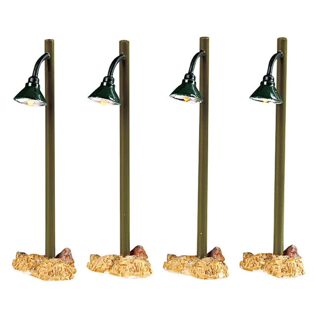lemax-rustic-street-lamp-set-de-4-lampadaires-miniatures image 1