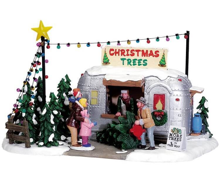 lemax-vintage-tree-lot-stand-sapins-miniature-lumineux image 1