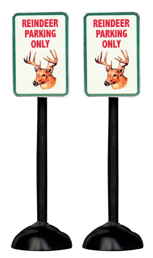 lemax-reindeer-parking-only-sign-set-of-2-panneaux-miniatures image 2