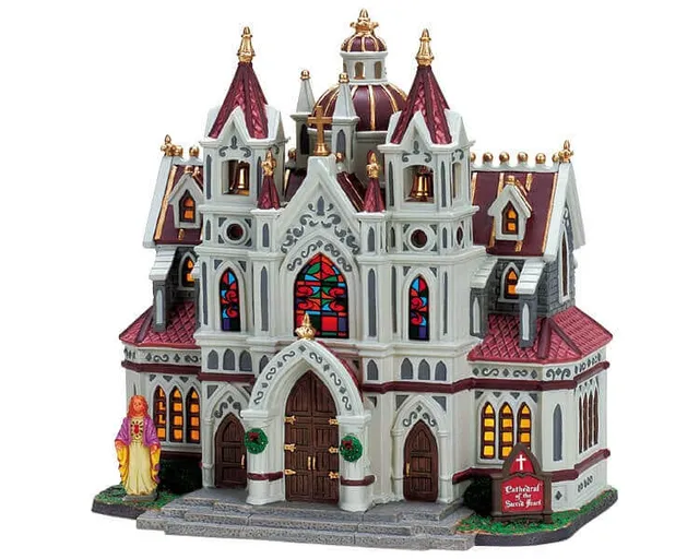 lemax-cathedral-of-the-sacred-heart-glise-village-miniature image 1