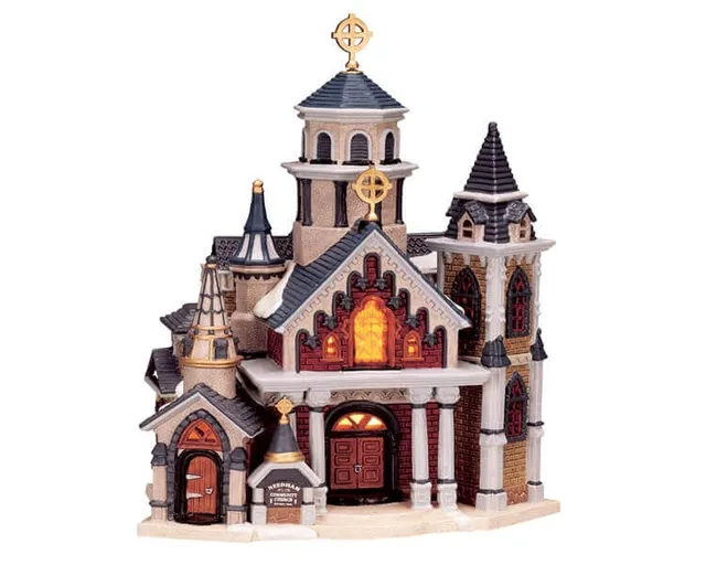 lemax-needham-community-church-b-timent-miniature-lumineux image 1