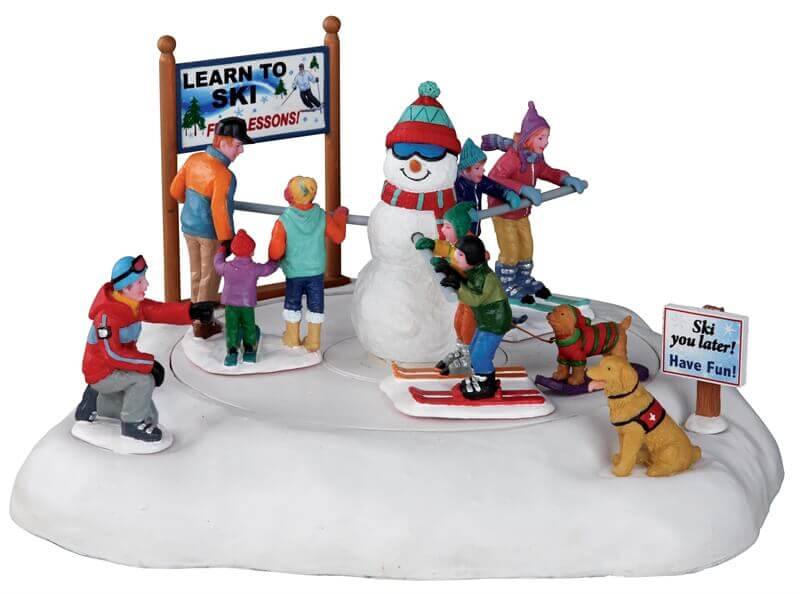 lemax-learning-to-ski-sc-ne-anim-e-piste-de-ski-village-no-l image 1