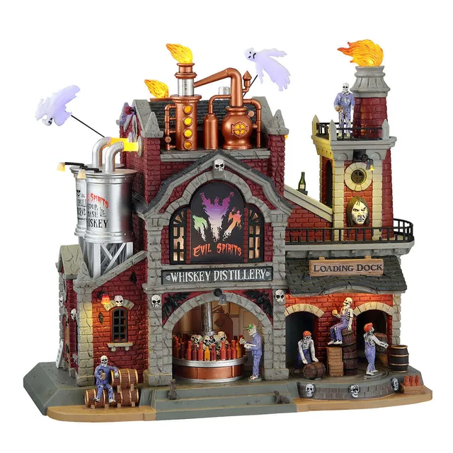 lemax-evil-spirits-whiskey-distillery-miniature-de-village-spooky-town-dition-co image 1