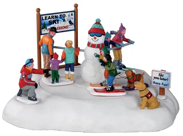 lemax-learning-to-ski-sc-ne-anim-e-piste-de-ski-village-no-l image 1