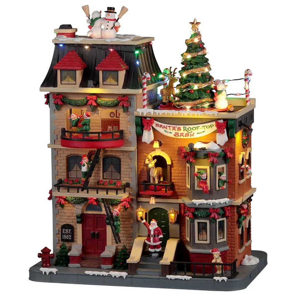 lemax-santa-s-rooftop-bash-b-timent-miniature-lumineux-santa-s-wonderland image 1
