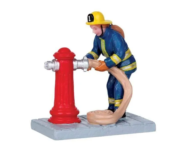lemax-fire-brigade-to-the-rescue-figurine-pompiers-miniature image 1