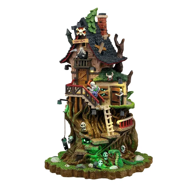 lemax-petrified-forest-tree-house-maison-hant-e-miniature-spooky-town image 1