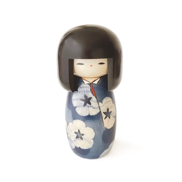 usaburo-kokeshi-aiko-love-and-happiness-figurine-kokeshi-artisanale-24-cm-bleue image 1