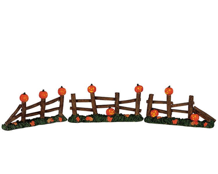 lemax-pumpkin-fence-miniature-barri-re-citrouilles-halloween image 1