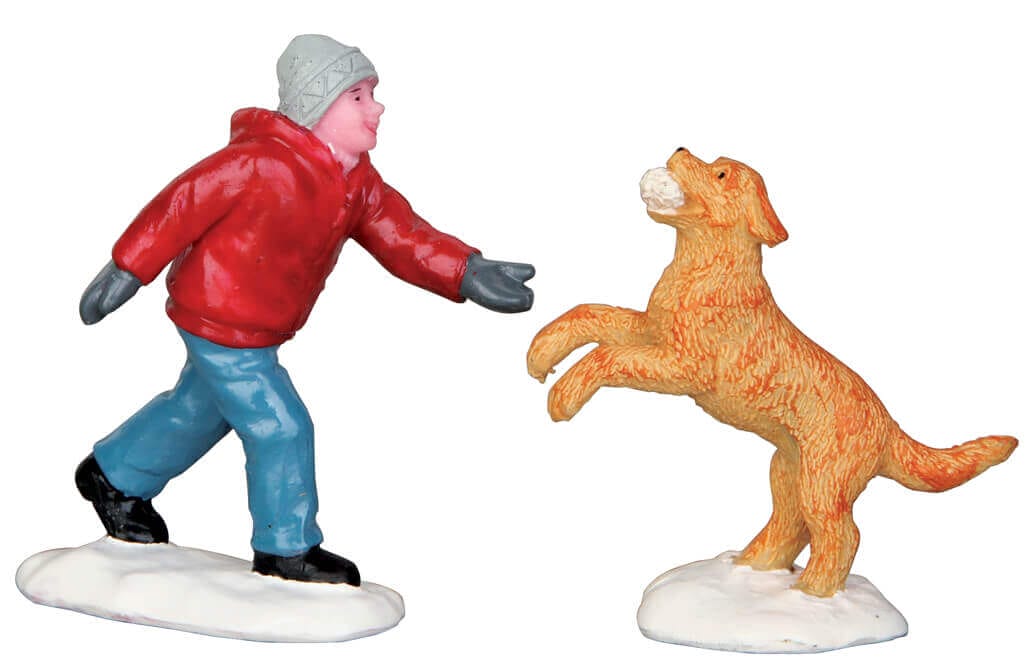 lemax-dog-in-snow-set-of-2-figurines-chiens-dans-la-neige image 1