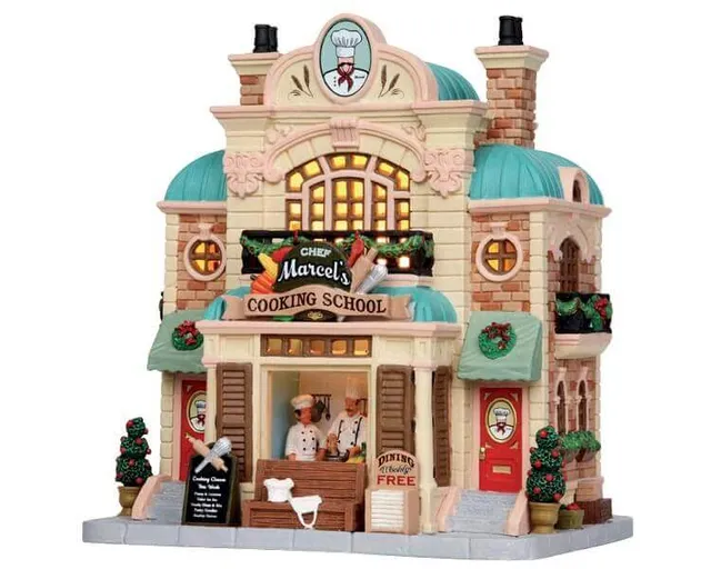 lemax-marcel-s-cooking-school-b-timent-miniature-cole-de-cuisine image 1