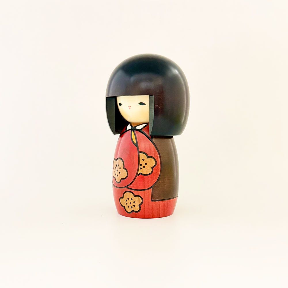usaburo-kokeshi-k-jitsu-red-s-poup-e-miniature-artisanale-130-mm image 2