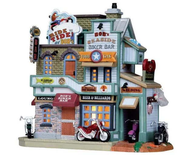 lemax-bob-s-seaside-biker-bar-b-timent-miniature-de-collection image 1