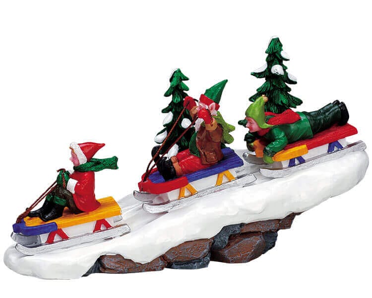 lemax-elf-sledding-party-figurine-miniature-de-collection image 2