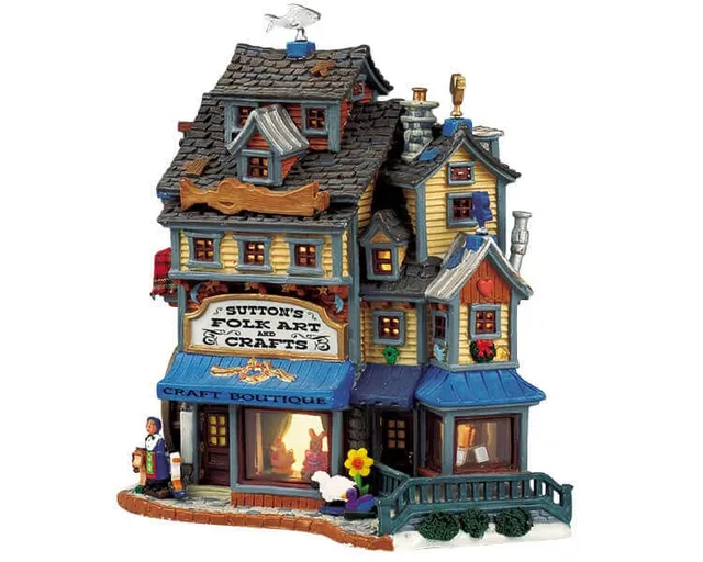 lemax-sutton-s-folk-art-crafts-maison-boutique-village-miniature image 1