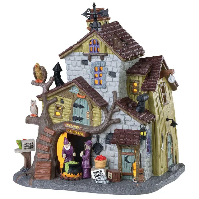 lemax-witch-and-warlock-residence-b-timent-miniature-lumineux-spooky-town image 1