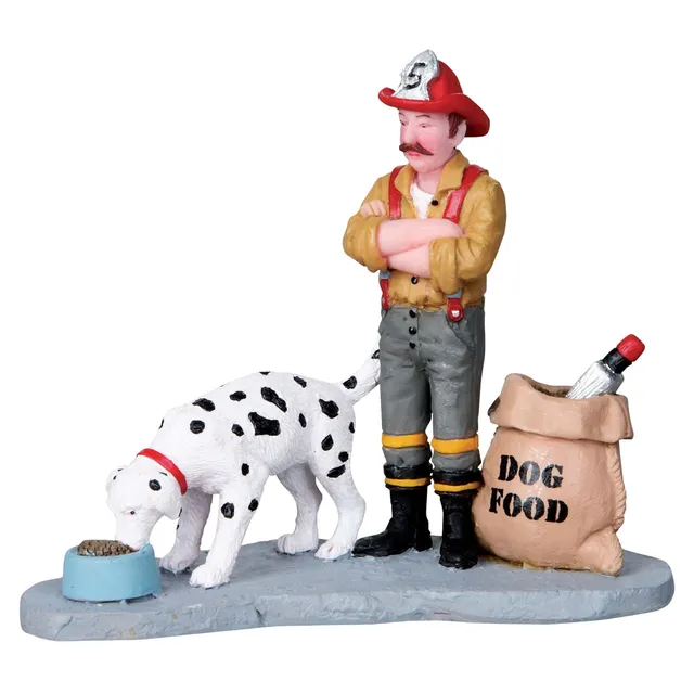 lemax-dinner-at-the-firehouse-sc-ne-miniature-caserne-de-pompiers image 1