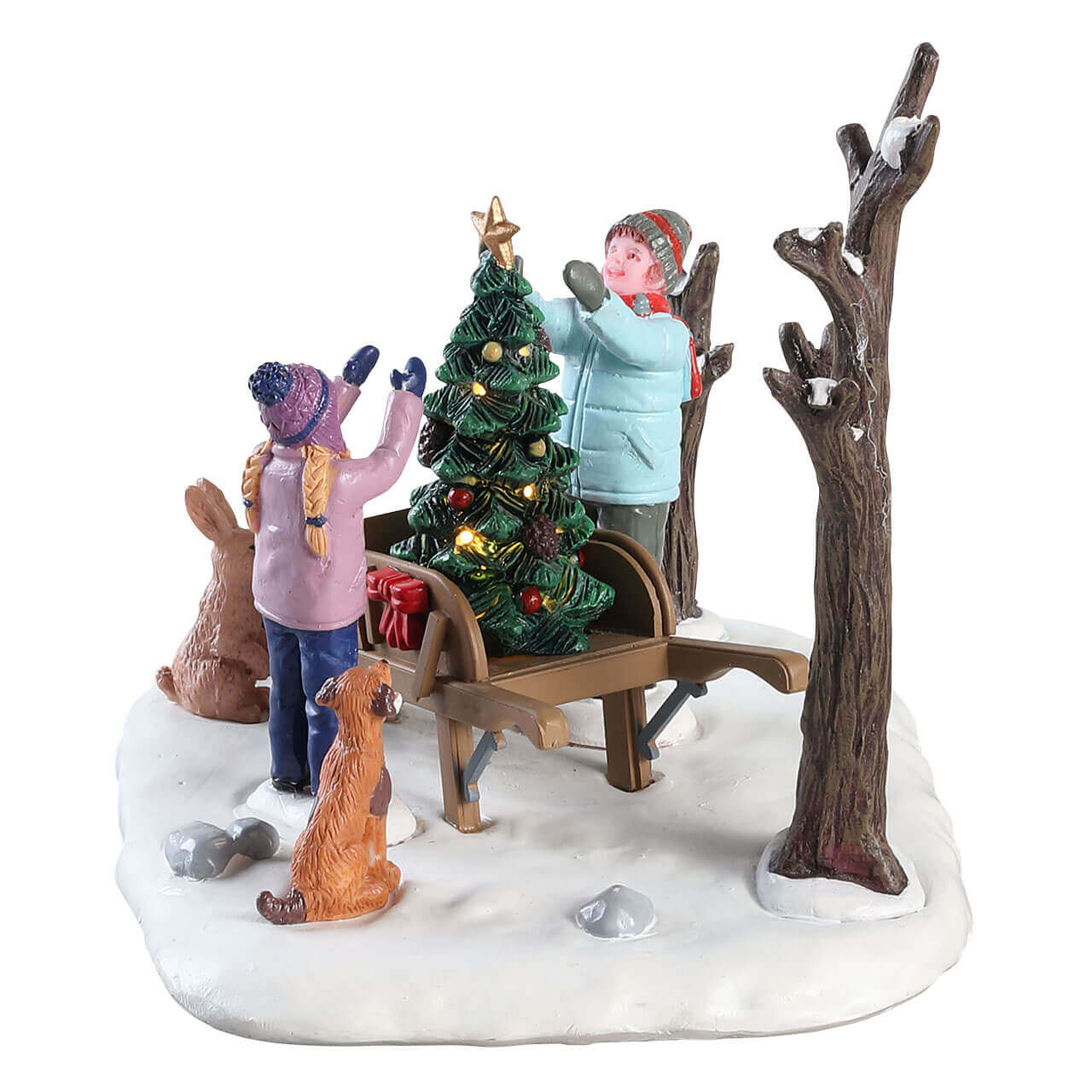 lemax-wheelbarrow-tree-figurine-miniature-brouette-et-sapin image 2