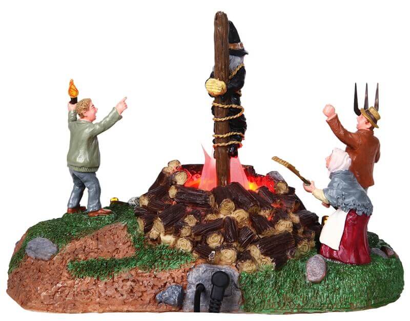 lemax-witch-burning-d-cor-lumineux-b-cher-de-sorci-re-spooky-town image 4