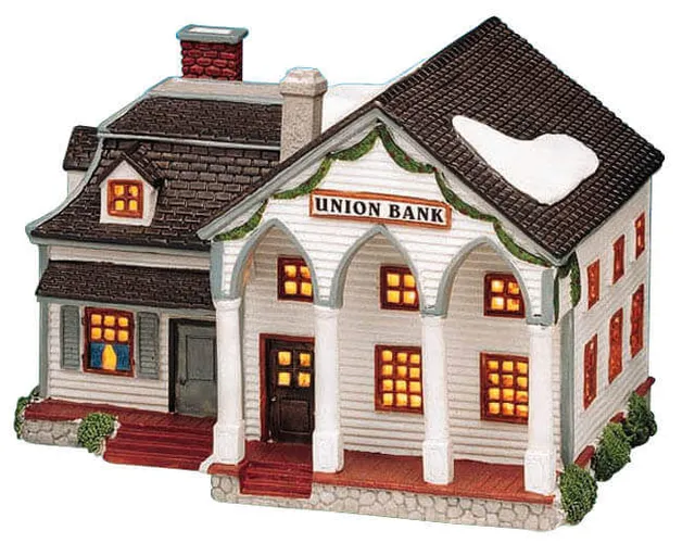 lemax-union-bank-b-timent-miniature-de-village-de-collection image 1
