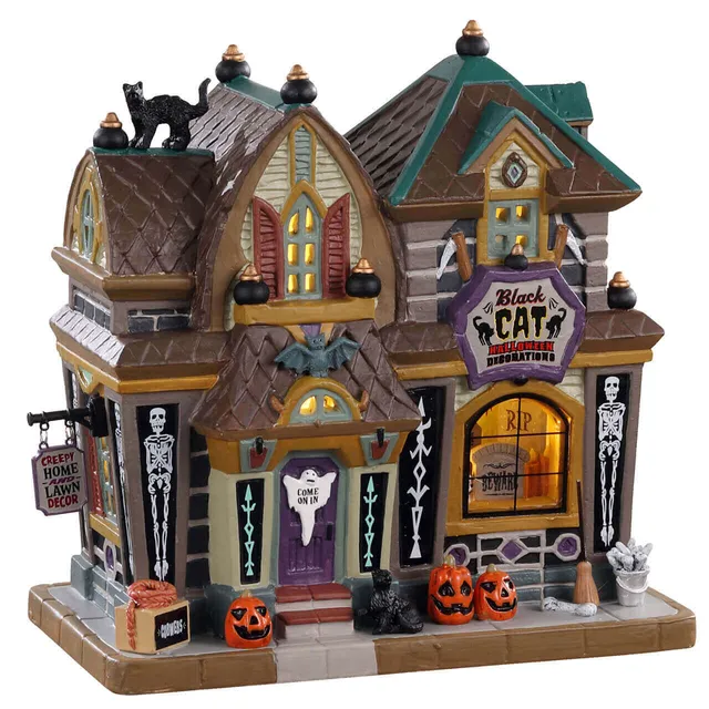 lemax-black-cat-halloween-decor-boutique-spooky-town image 1