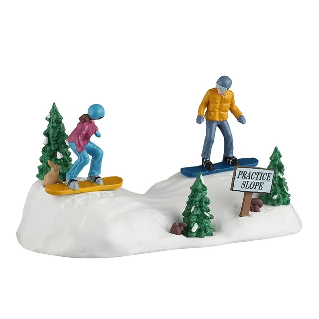 lemax-snowboarding-practice-figurines-d-butants-vail-village image 1