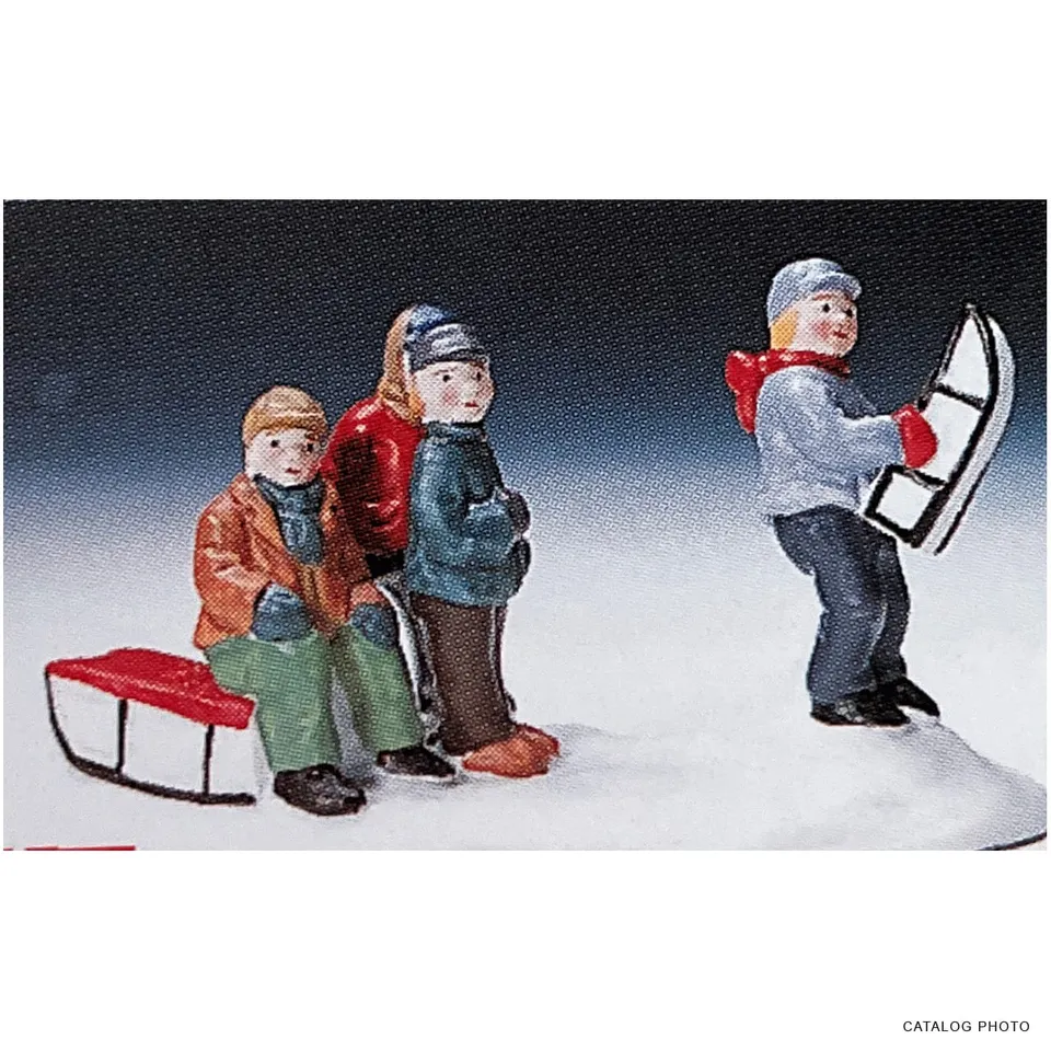 lemax-sledding-party-figurine-artisanale-de-collection-neige image 1