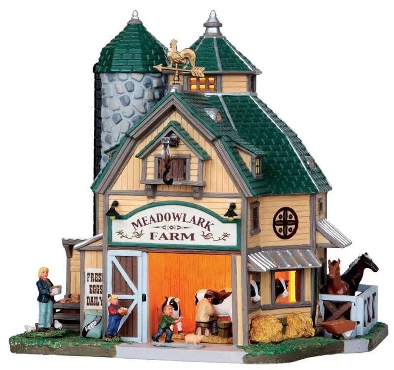 lemax-meadowlark-farm-ferme-lumineuse-village-miniature image 1