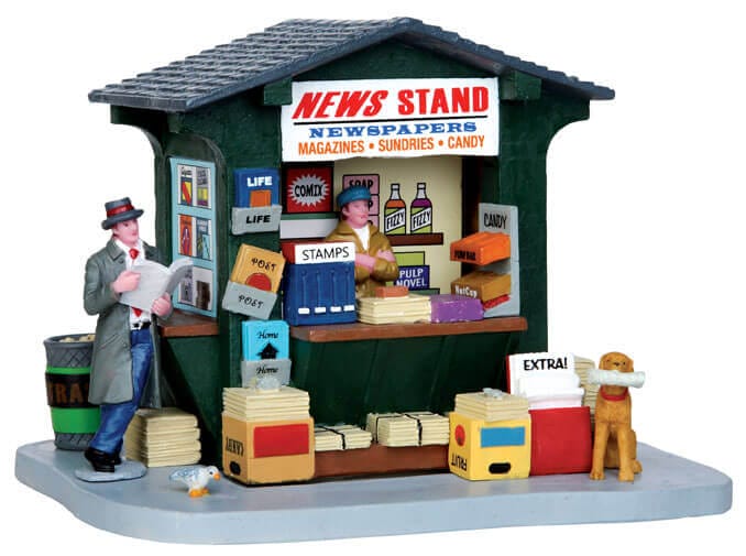 lemax-1950-s-news-stand-kiosque-journaux-r-tro-village-miniature image 1