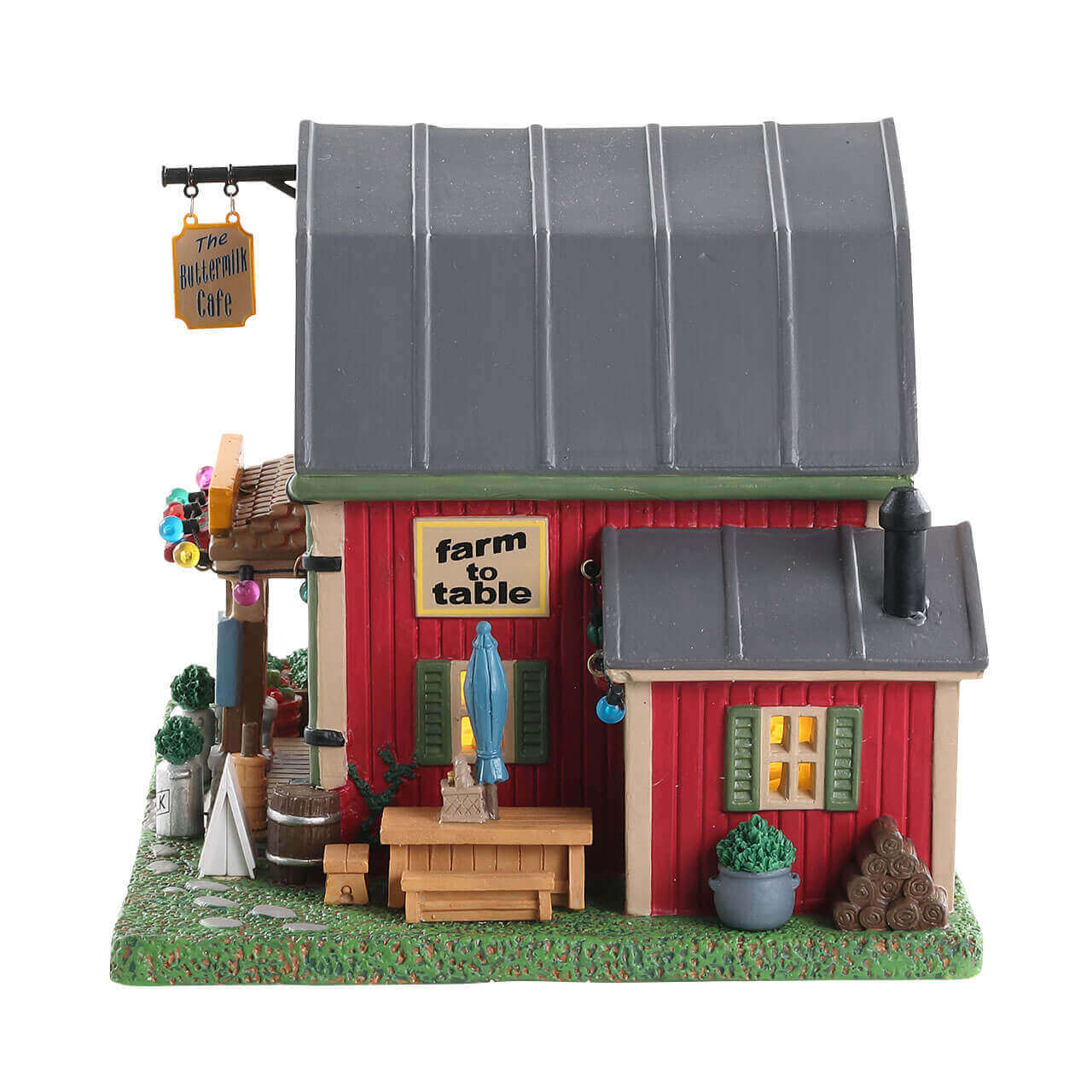 lemax-the-buttermilk-cafe-grange-caf-miniature-illumin-e-rouge image 2