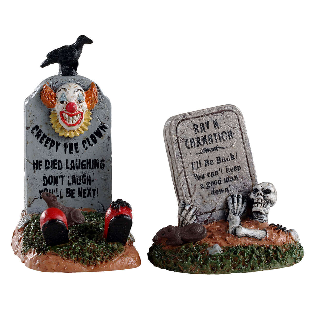 lemax-crazy-headstones-lot-2-pierres-tombales-spooky-town-halloween image 1