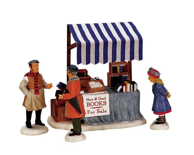 lemax-book-seller-figurine-miniature-libraire image 1
