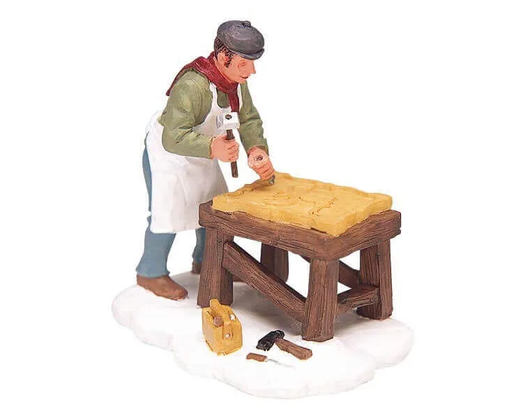 lemax-carving-a-sign-figurine-miniature-artisan image 1