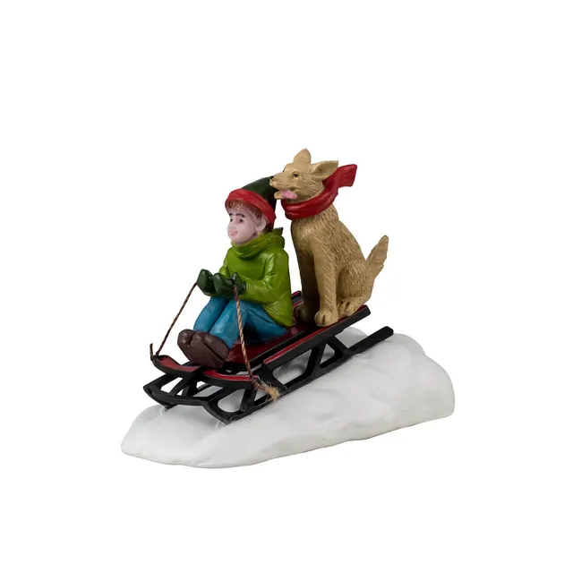 lemax-doggone-downhill-sledding-figurine-miniature-luge-caddington image 1