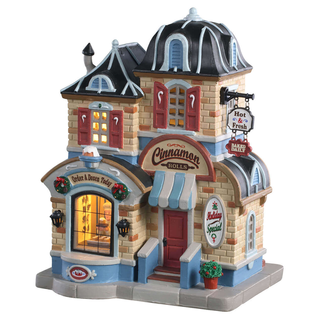 lemax-cinnamon-roll-shop-boutique-miniature-boulangerie-village-de-no-l image 1