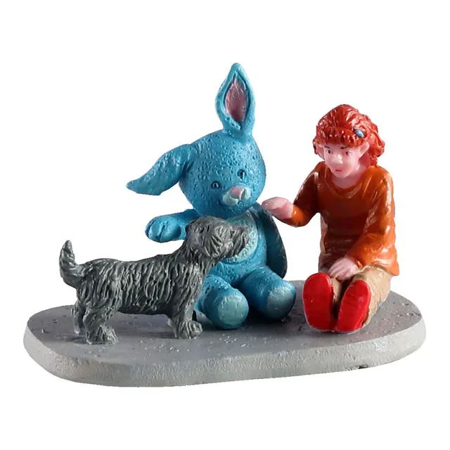 lemax-snuggle-time-figurine-fille-chien-et-doudou image 1