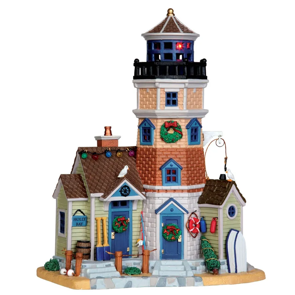lemax-holly-bay-lighthouse-phare-lumineux-miniature-de-village image 1