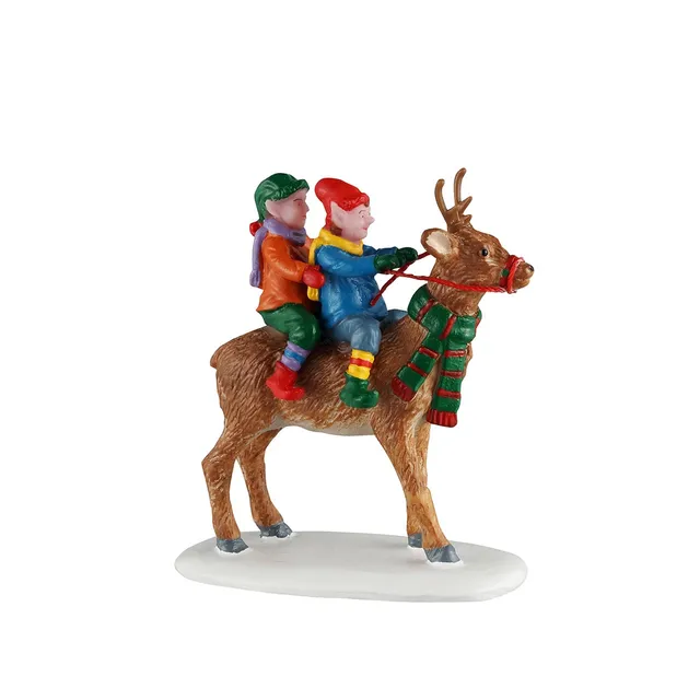 lemax-reindeer-rides-figurine-couple-en-tra-neau-renne image 1