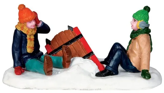 lemax-sleigh-wreck-tra-neau-accident-miniature-de-no-l image 1