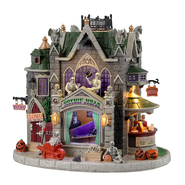 lemax-gothic-hills-funeral-parlor-b-timent-spooky-town-lumineux image 1
