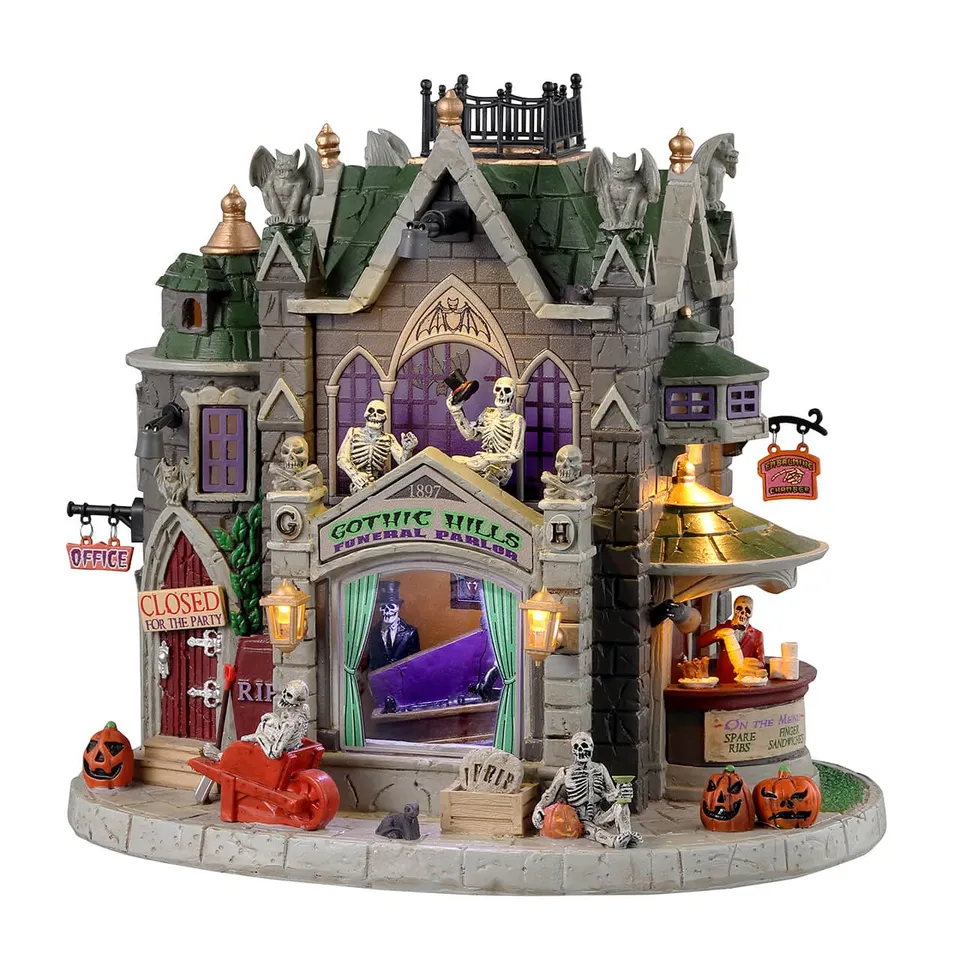 lemax-gothic-hills-funeral-parlor-b-timent-spooky-town-lumineux image 1