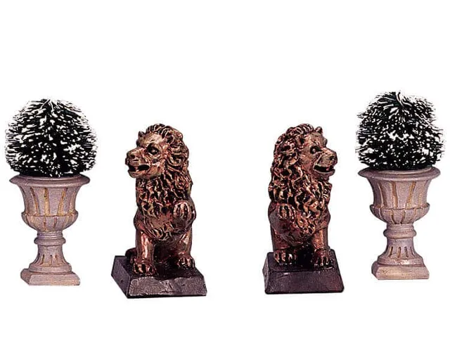 lemax-lion-statue-decorative-vase-accessoires-miniatures image 1