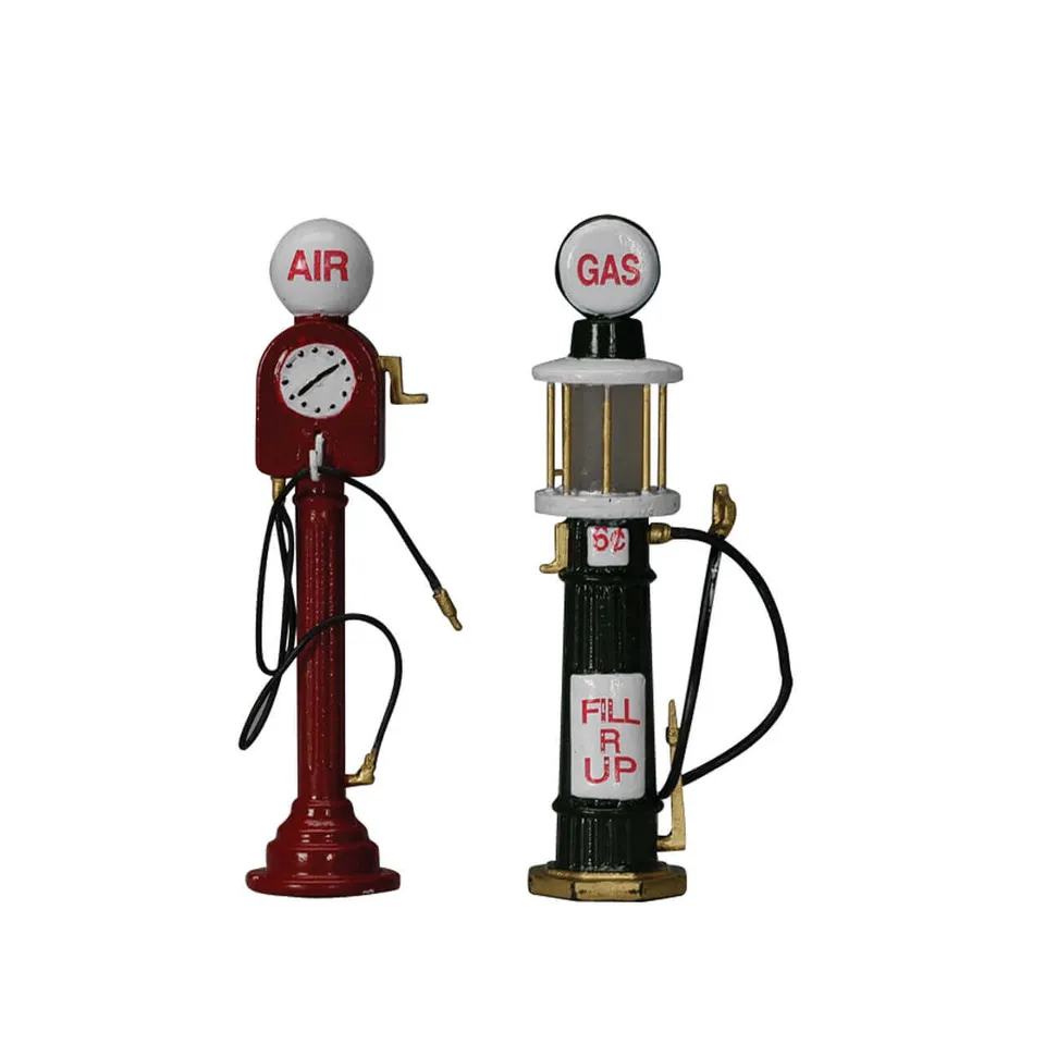 lemax-service-pumps-set-of-2-pompes-essence-vintage-miniatures image 1