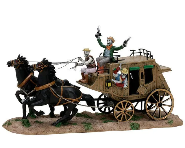 lemax-spooky-town-haunted-stage-coach-cal-che-hant-e-miniature image 1