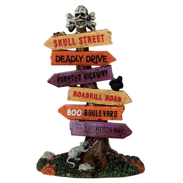 lemax-scary-road-signs-d-cor-miniature-spooky-town image 1