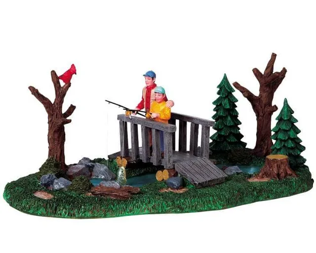lemax-the-fishing-lesson-figurine-miniature-p-che-p-re-et-enfant image 1