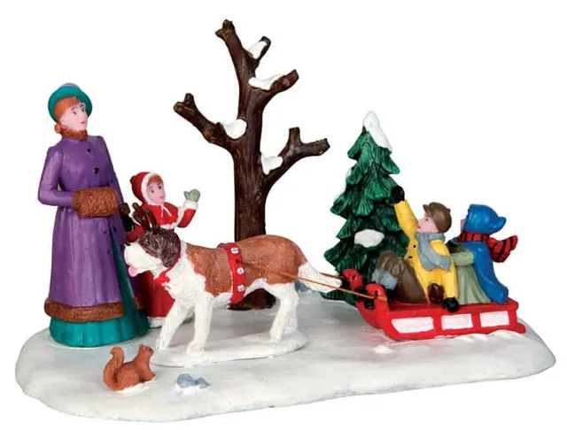 lemax-sleigh-rides-figurine-promenade-en-tra-neau image 1
