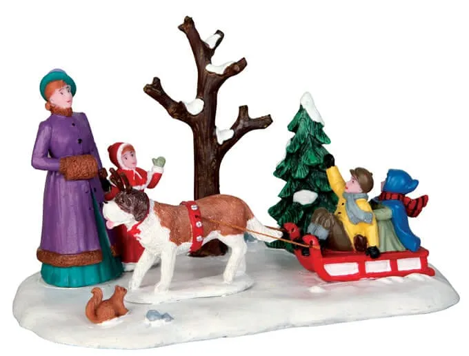 lemax-sleigh-rides-figurine-promenade-en-tra-neau image 1