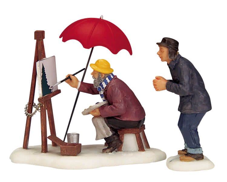 lemax-painting-a-winter-scene-figurine-miniature-peintre-d-hiver image 1